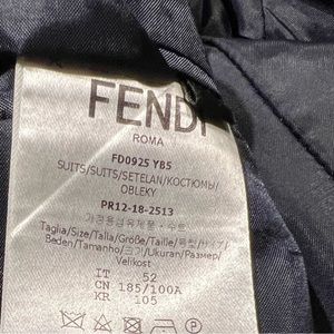 FENDI blue navy Classic Fit Wool Blazer S: 52/42 with Logo